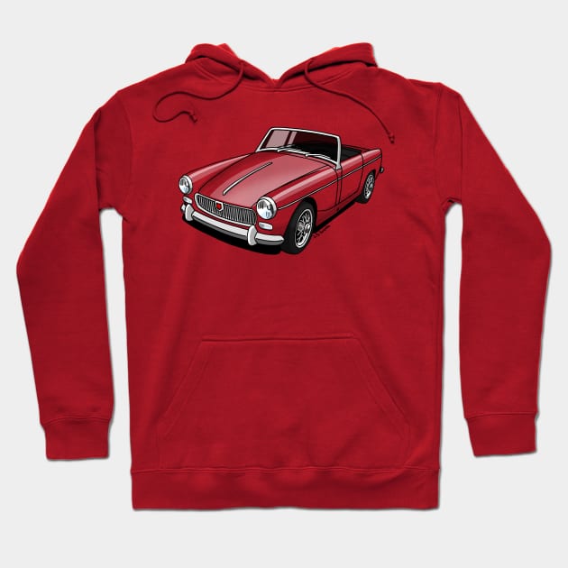 Drawing of the classic british sports car Hoodie by jaagdesign